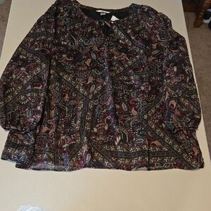 Paisley Long Sleeve Blouse Size 3X. NWT